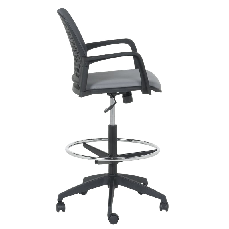 Висок работен стол Carmen 7556 черна рамка-сив